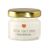 Close-up of Vela Masajes Pheromonas Sen Intimo 25 g candle burning